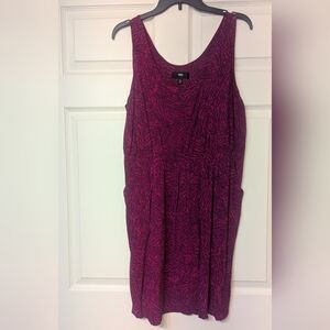 Magenta Patterned Women's Dress